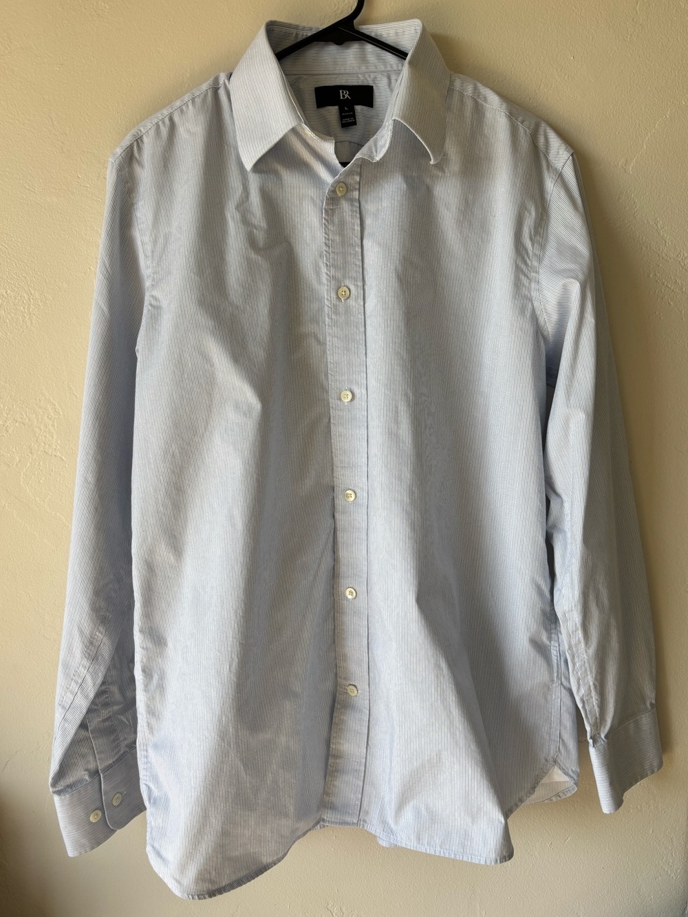 Banana Republic Blue Cotton Men's Dress Shirt Slim Fit
